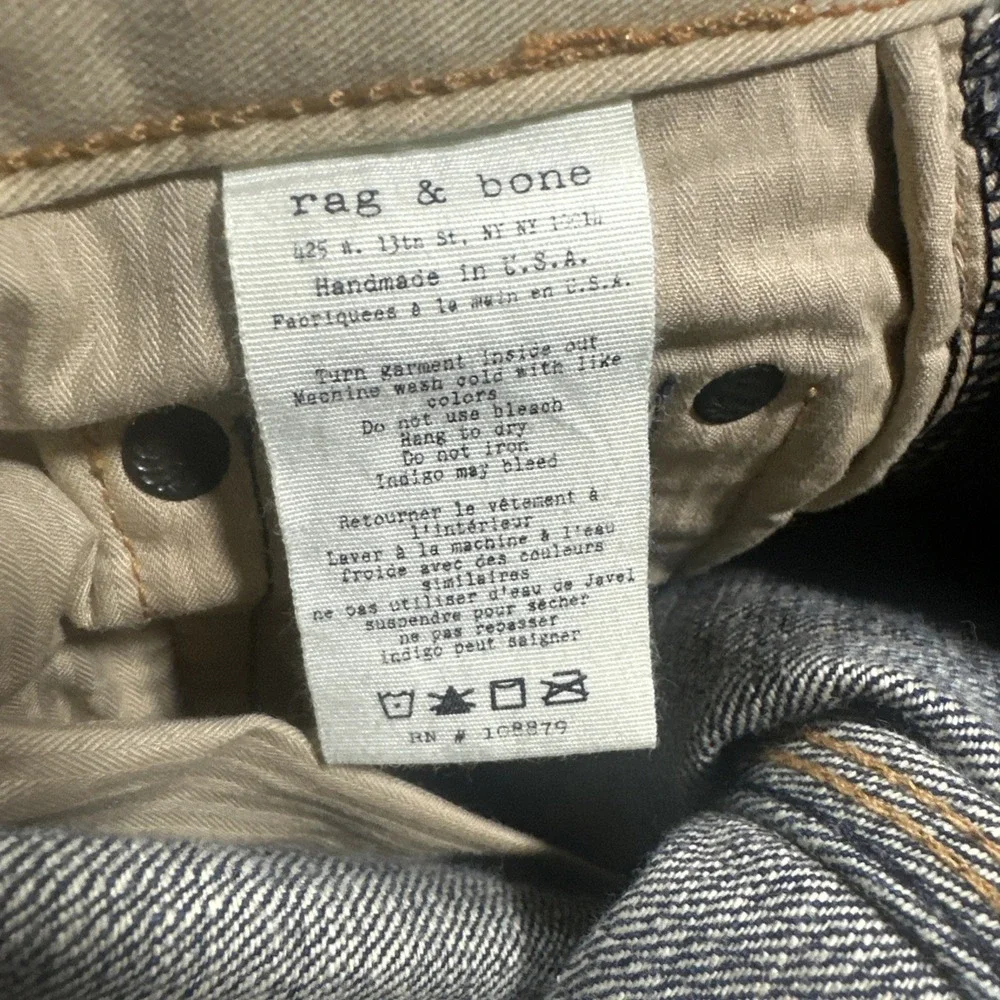 Rag & Bone Men's Archive Slim Straight Made in USA Selvedge Denim-Dark 31/27